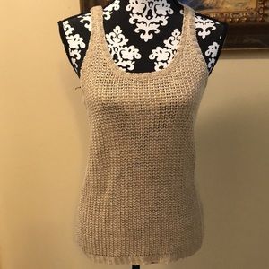 Ralph Lauren Classic woven knit crew neck linen/viscose blend long sweater tank